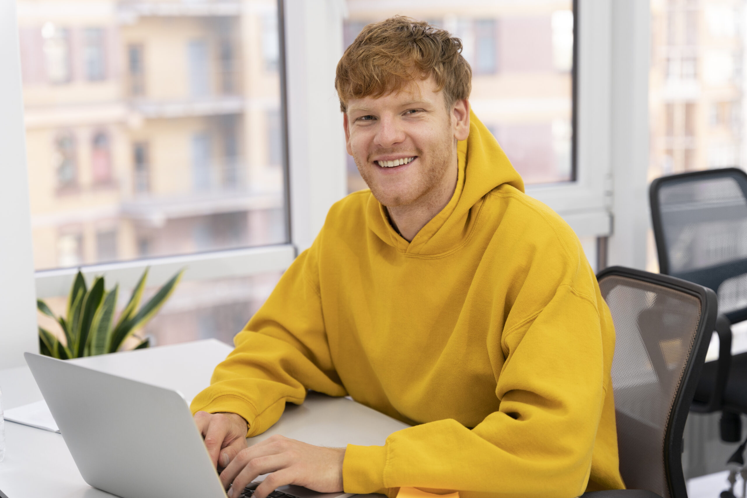 close-up-young-adult-working-office